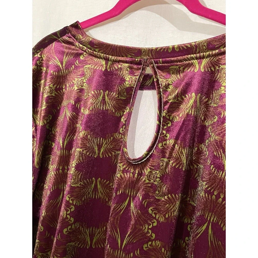 Savage X Fenty Women's Psychedelic Velvet Sleep Set Size 2X Purple Green